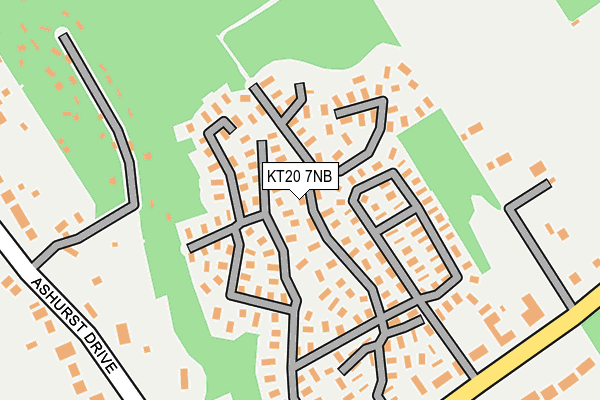 KT20 7NB map - OS OpenMap – Local (Ordnance Survey)