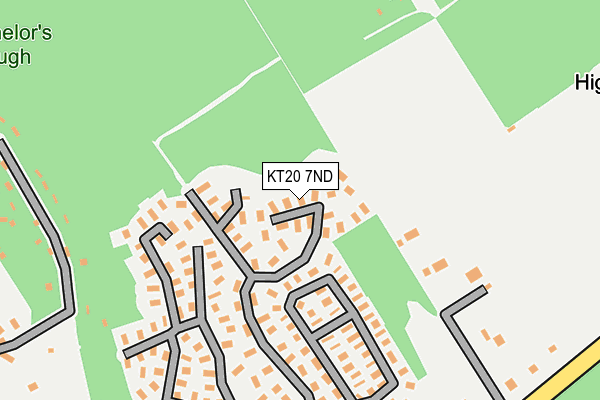 KT20 7ND map - OS OpenMap – Local (Ordnance Survey)