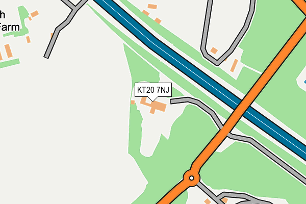 KT20 7NJ map - OS OpenMap – Local (Ordnance Survey)