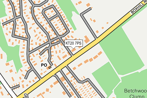 KT20 7PS map - OS OpenMap – Local (Ordnance Survey)