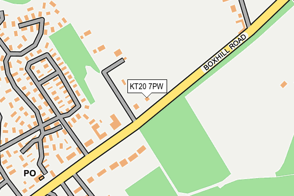 KT20 7PW map - OS OpenMap – Local (Ordnance Survey)