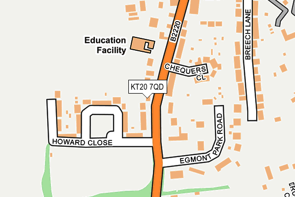 KT20 7QD map - OS OpenMap – Local (Ordnance Survey)