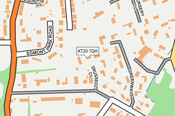 KT20 7QH map - OS OpenMap – Local (Ordnance Survey)
