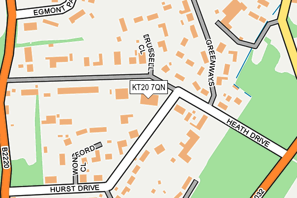 KT20 7QN map - OS OpenMap – Local (Ordnance Survey)