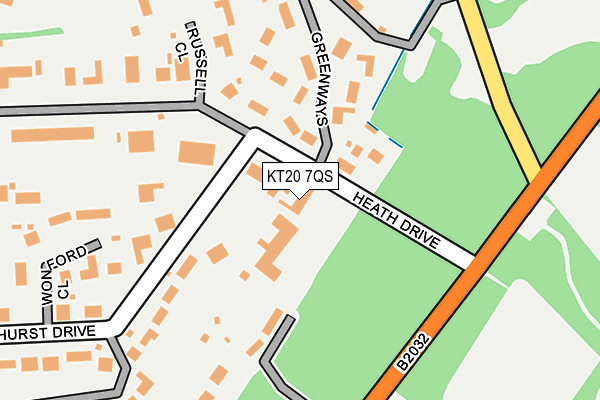 KT20 7QS map - OS OpenMap – Local (Ordnance Survey)