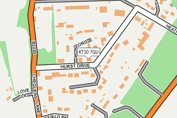 KT20 7QU map - OS OpenMap – Local (Ordnance Survey)