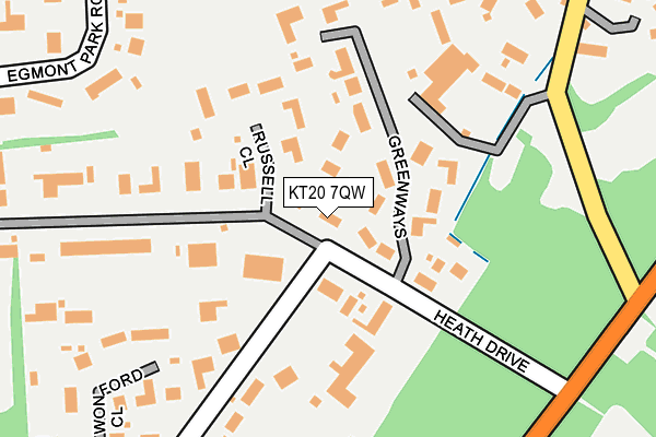 KT20 7QW map - OS OpenMap – Local (Ordnance Survey)