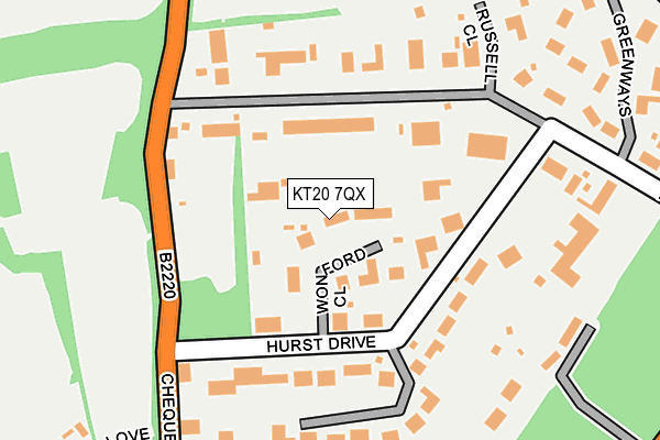 KT20 7QX map - OS OpenMap – Local (Ordnance Survey)