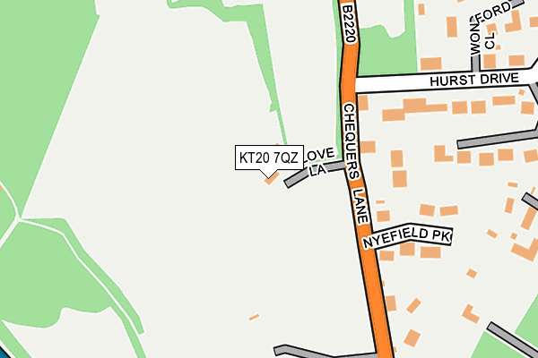 KT20 7QZ map - OS OpenMap – Local (Ordnance Survey)