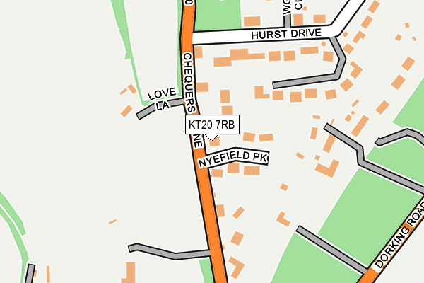 KT20 7RB map - OS OpenMap – Local (Ordnance Survey)