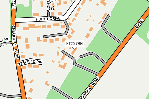 KT20 7RH map - OS OpenMap – Local (Ordnance Survey)