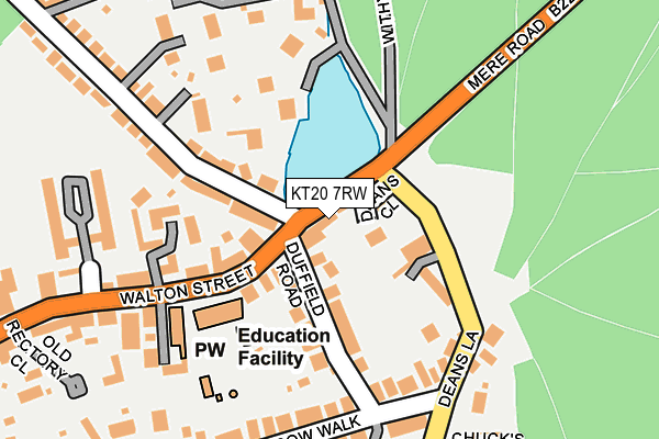 KT20 7RW map - OS OpenMap – Local (Ordnance Survey)