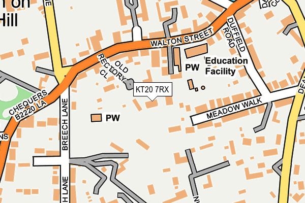 KT20 7RX map - OS OpenMap – Local (Ordnance Survey)