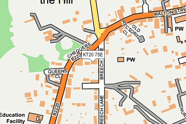 KT20 7SE map - OS OpenMap – Local (Ordnance Survey)