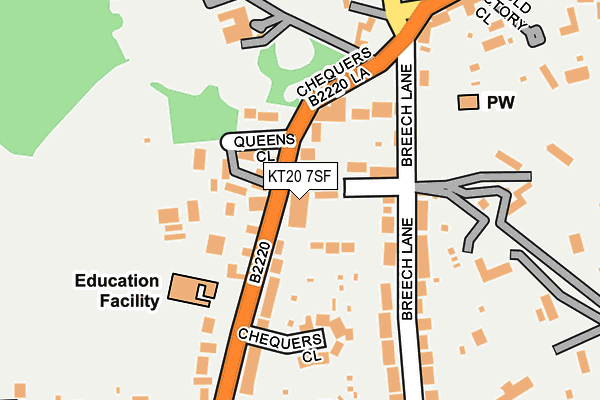 KT20 7SF map - OS OpenMap – Local (Ordnance Survey)