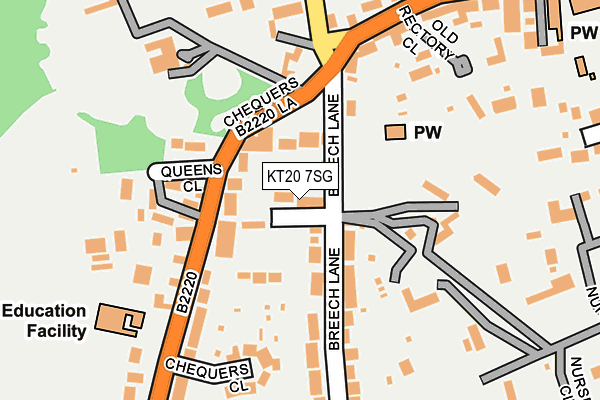 KT20 7SG map - OS OpenMap – Local (Ordnance Survey)