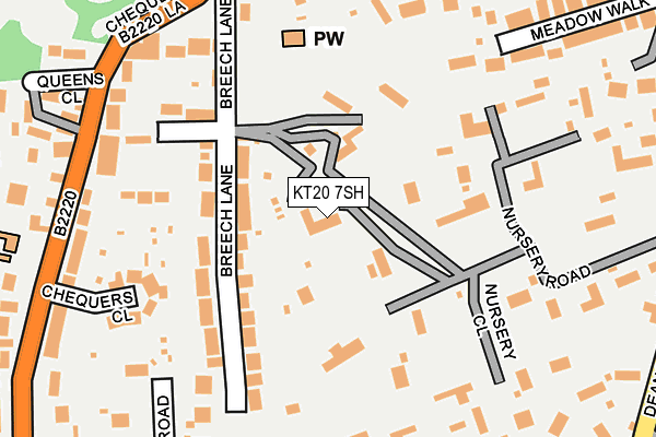 KT20 7SH map - OS OpenMap – Local (Ordnance Survey)