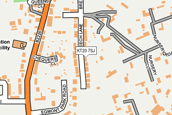 KT20 7SJ map - OS OpenMap – Local (Ordnance Survey)