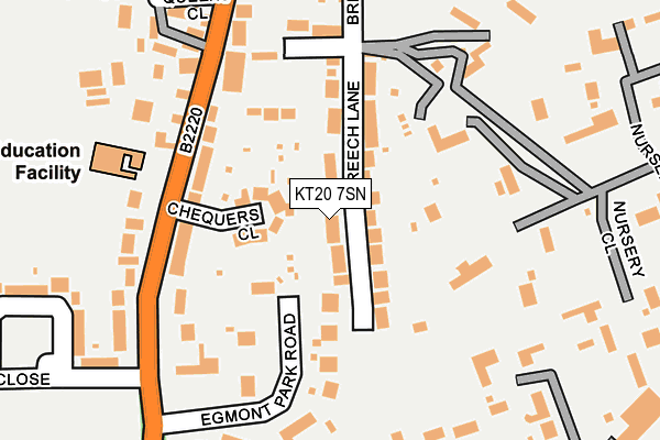 KT20 7SN map - OS OpenMap – Local (Ordnance Survey)