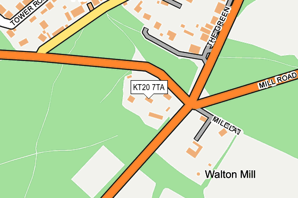 KT20 7TA map - OS OpenMap – Local (Ordnance Survey)
