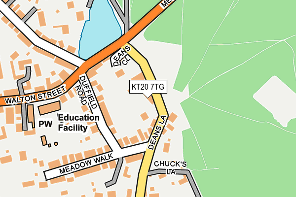 KT20 7TG map - OS OpenMap – Local (Ordnance Survey)
