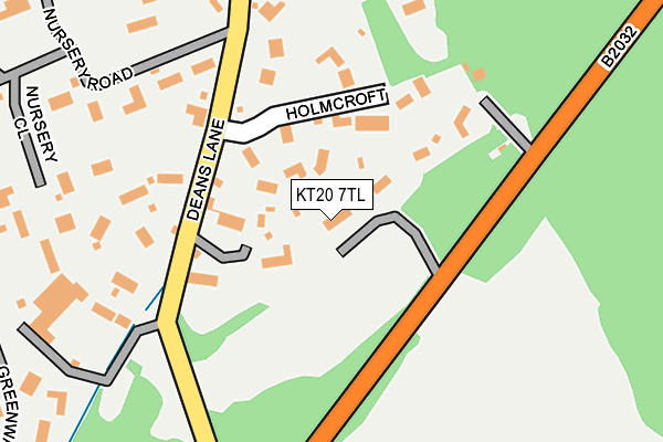 KT20 7TL map - OS OpenMap – Local (Ordnance Survey)