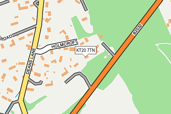 KT20 7TN map - OS OpenMap – Local (Ordnance Survey)