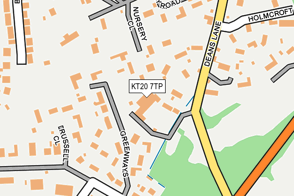 KT20 7TP map - OS OpenMap – Local (Ordnance Survey)