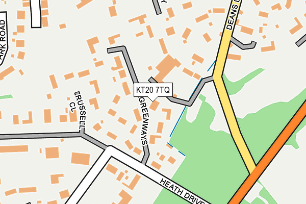 KT20 7TQ map - OS OpenMap – Local (Ordnance Survey)