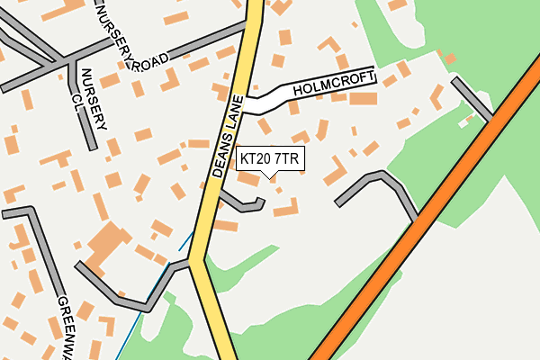 KT20 7TR map - OS OpenMap – Local (Ordnance Survey)