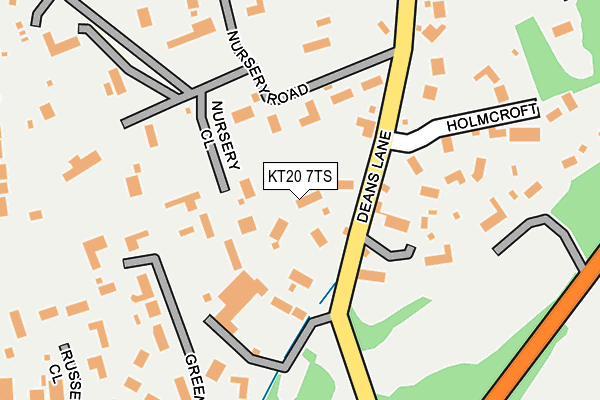 KT20 7TS map - OS OpenMap – Local (Ordnance Survey)