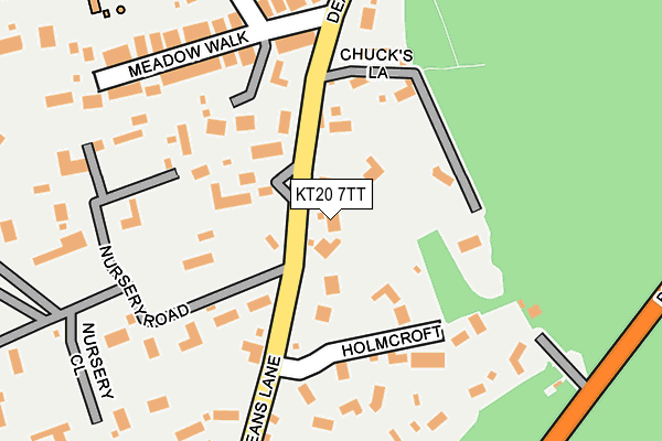 KT20 7TT map - OS OpenMap – Local (Ordnance Survey)