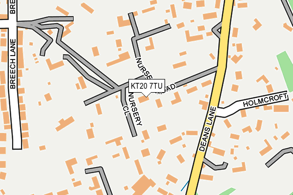 KT20 7TU map - OS OpenMap – Local (Ordnance Survey)