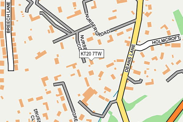 KT20 7TW map - OS OpenMap – Local (Ordnance Survey)
