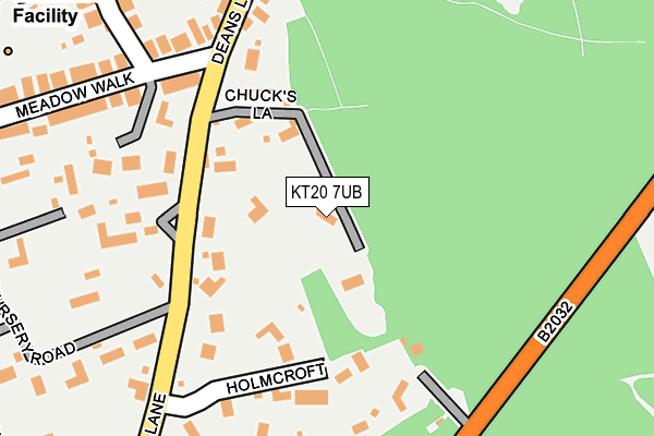 KT20 7UB map - OS OpenMap – Local (Ordnance Survey)