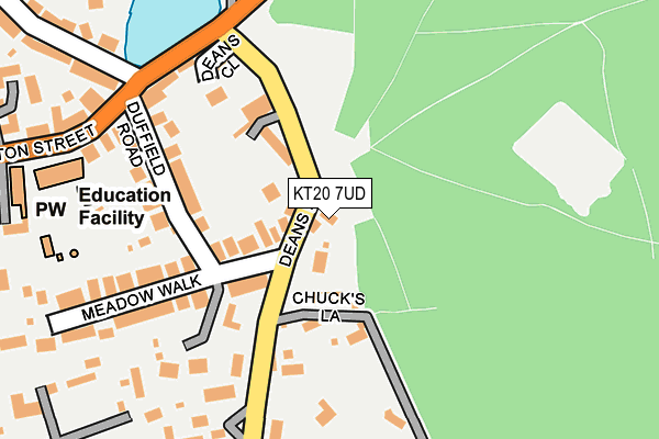 KT20 7UD map - OS OpenMap – Local (Ordnance Survey)