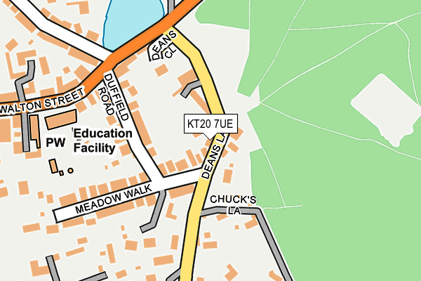 KT20 7UE map - OS OpenMap – Local (Ordnance Survey)