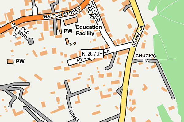 KT20 7UF map - OS OpenMap – Local (Ordnance Survey)