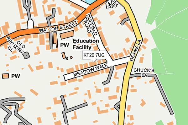 KT20 7UG map - OS OpenMap – Local (Ordnance Survey)