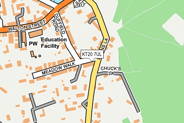 KT20 7UL map - OS OpenMap – Local (Ordnance Survey)