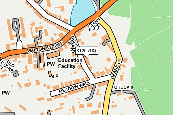 KT20 7UQ map - OS OpenMap – Local (Ordnance Survey)