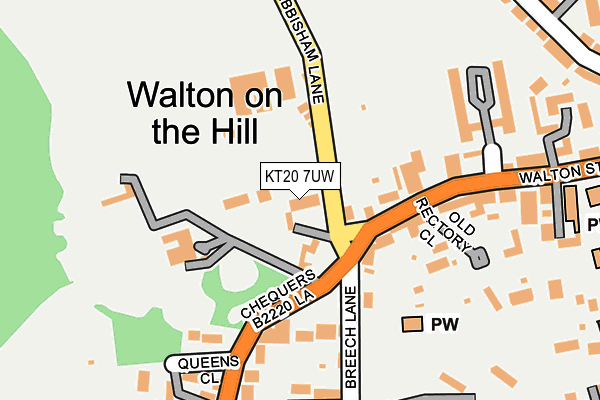 KT20 7UW map - OS OpenMap – Local (Ordnance Survey)