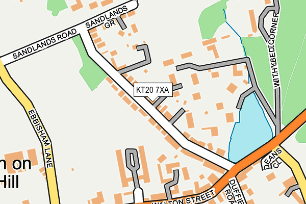 KT20 7XA map - OS OpenMap – Local (Ordnance Survey)