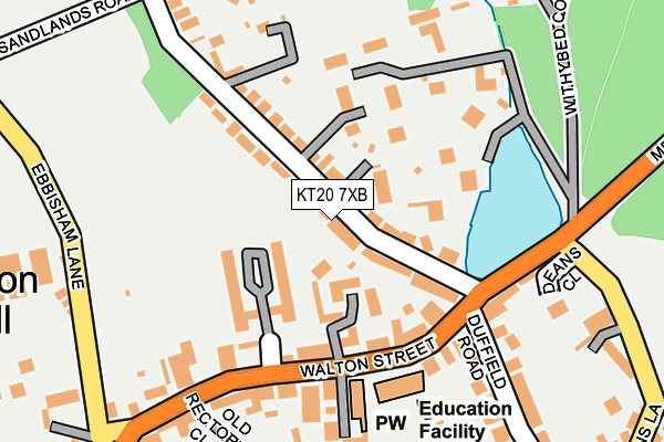 KT20 7XB map - OS OpenMap – Local (Ordnance Survey)