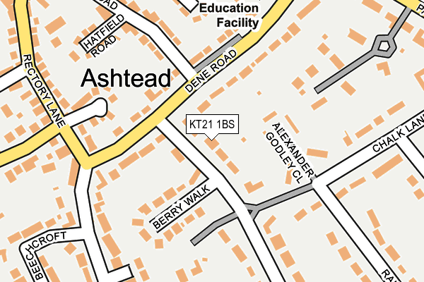 KT21 1BS map - OS OpenMap – Local (Ordnance Survey)