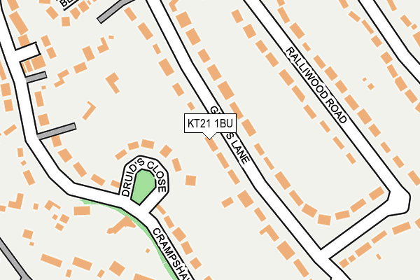 KT21 1BU map - OS OpenMap – Local (Ordnance Survey)