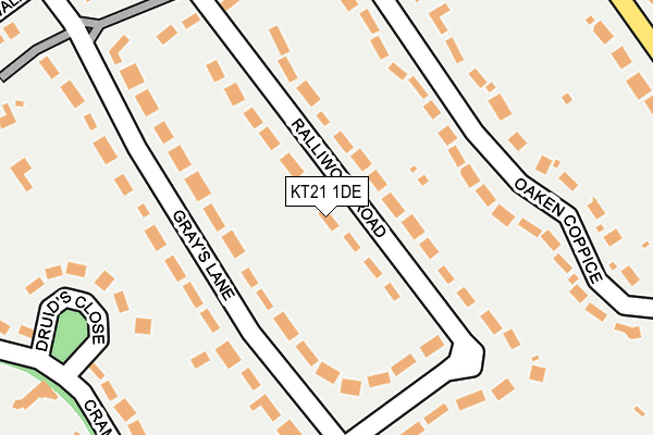 KT21 1DE map - OS OpenMap – Local (Ordnance Survey)