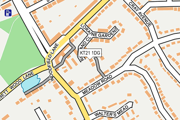 KT21 1DG map - OS OpenMap – Local (Ordnance Survey)