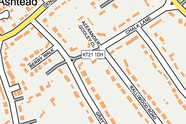 KT21 1DH map - OS OpenMap – Local (Ordnance Survey)