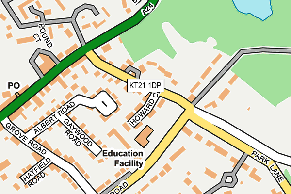 KT21 1DP map - OS OpenMap – Local (Ordnance Survey)